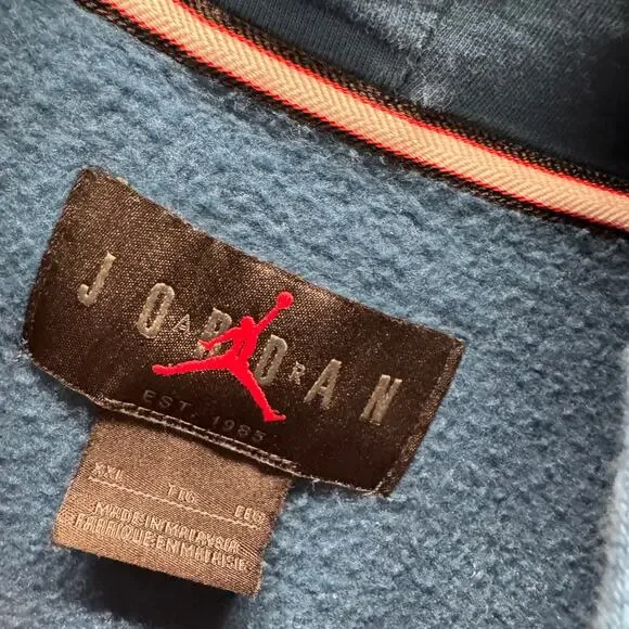 Air Jordan Hoodie Flight MVP #23 Blue Pullover Michael Jordan Mens XXL Nike - Picture 4 of 10
